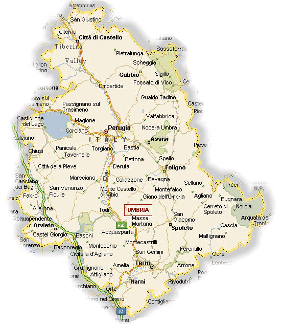 Mappa Umbria